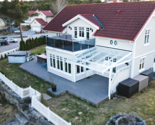 Terrassetak med glass NORD ROOF fra uteluksus